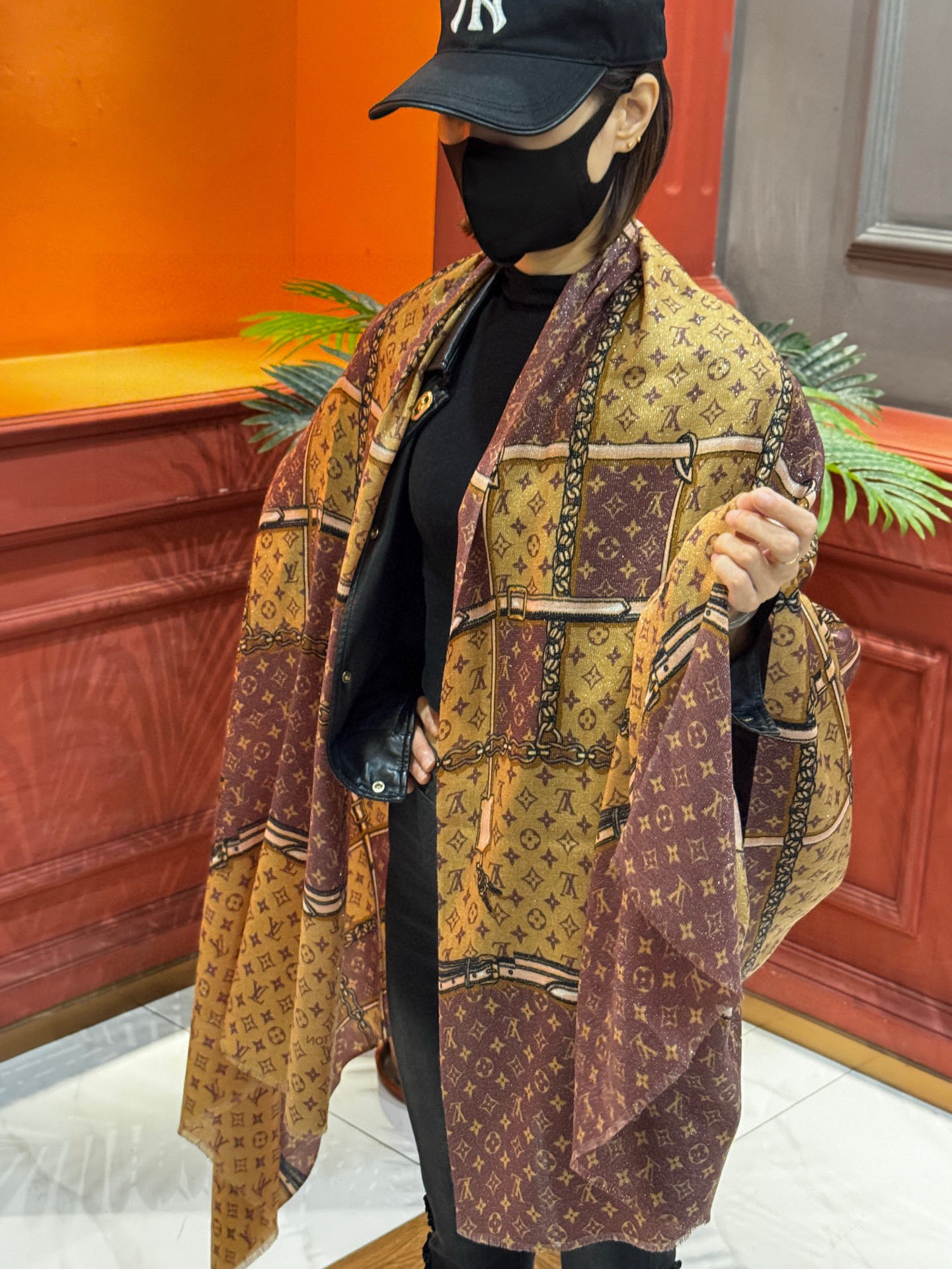 2025秋冬muffler ルイヴィトン マフラー 防寒 大判 ストール