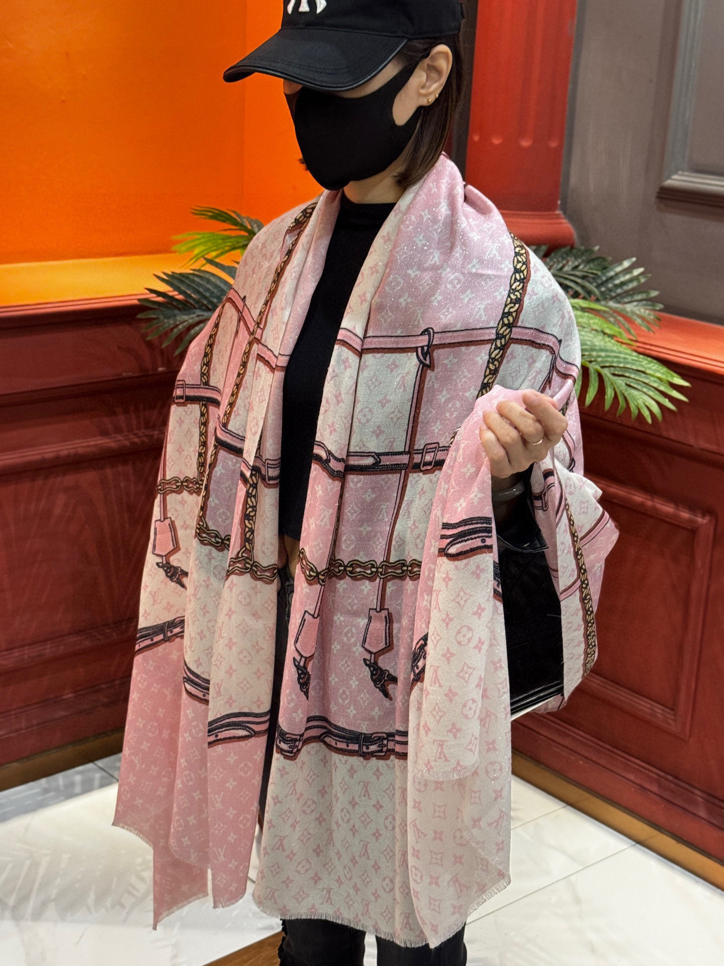 2025秋冬muffler ルイヴィトン マフラー 防寒 大判 ストール