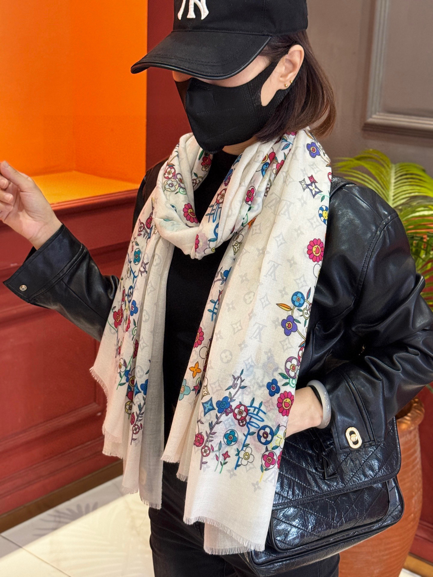 2025秋冬muffler ルイヴィトン マフラー 防寒 大判 ストール