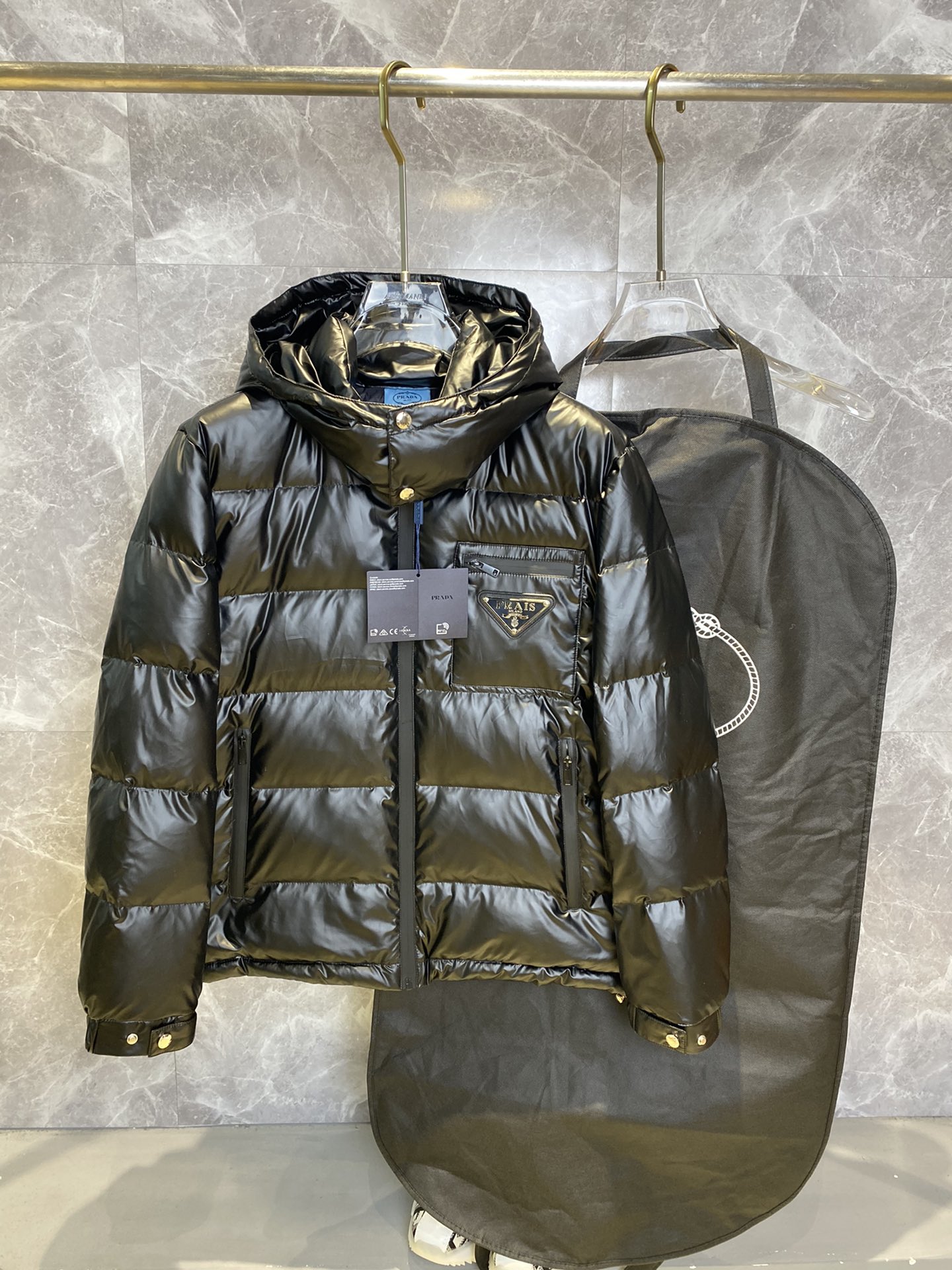 秋冬暖か服 プラダ 綿入りジャケット アウター 男女兼着