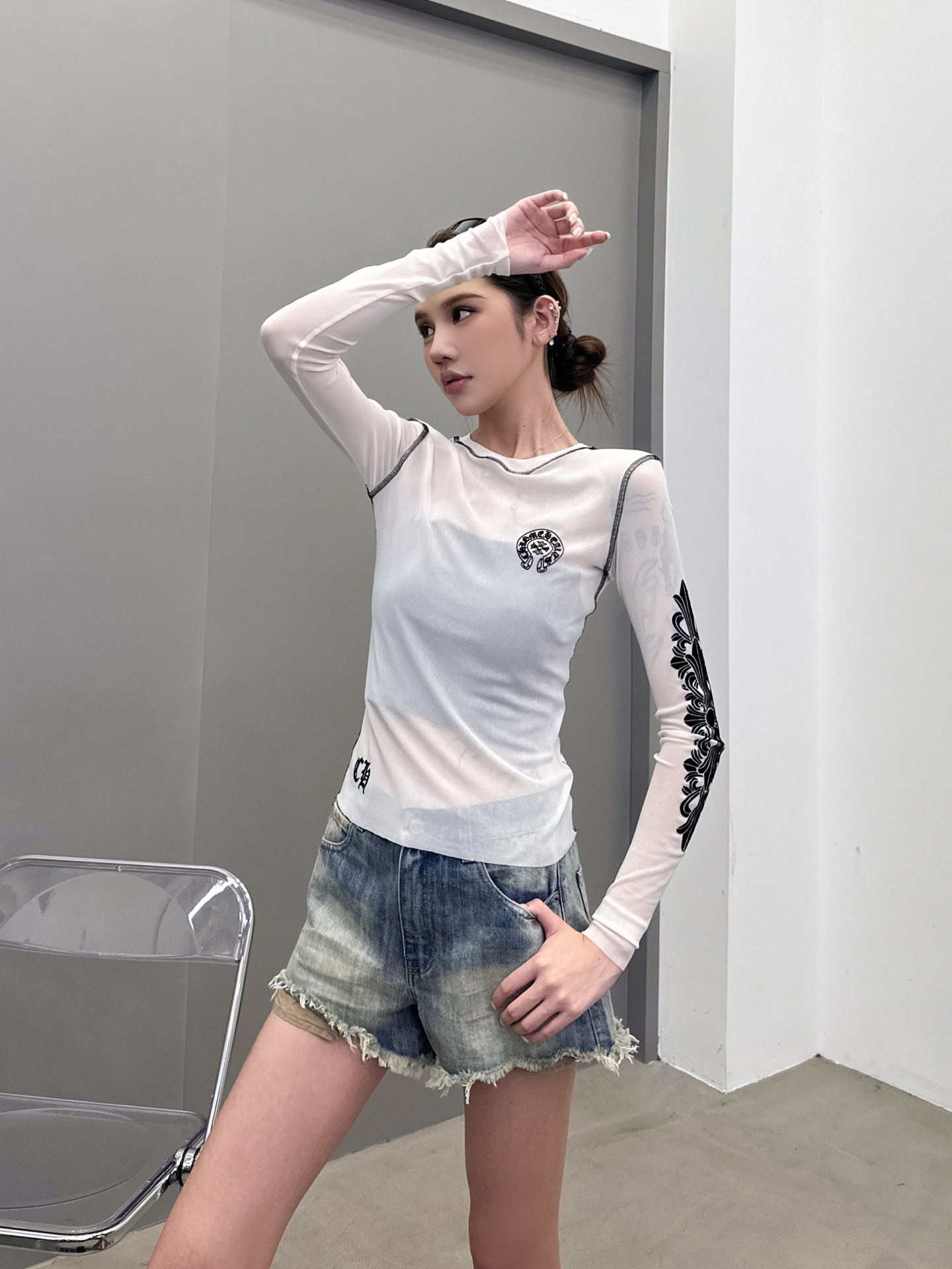 人気商品 女性クロムハーツ 長袖Tシャツ トップス