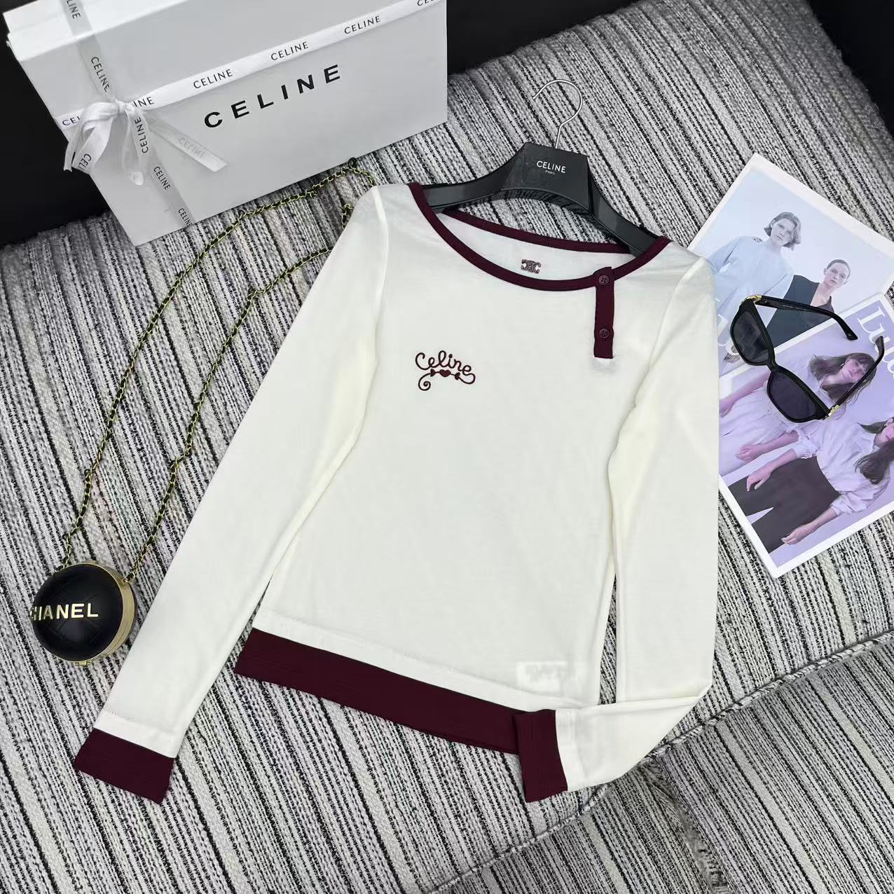 秋冬新品 女性セリーヌ 長袖Tシャツ トップス