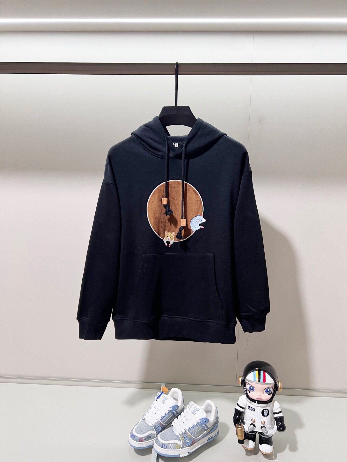 【ブランドコラボ】LOEWE x Suna Fujita 刺繍 ハムスター 男女兼着 パーカー