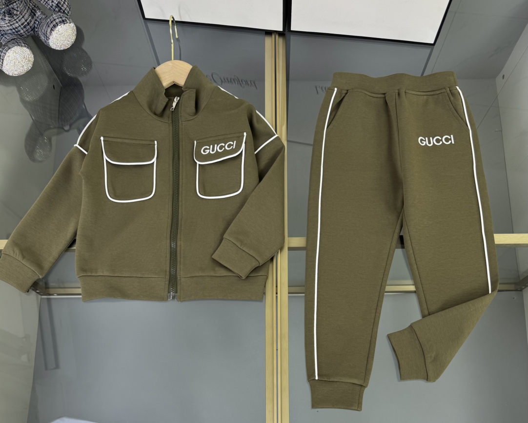 秋冬暖か服グッチ 子供服 KID 上下服 セットアップ 2510