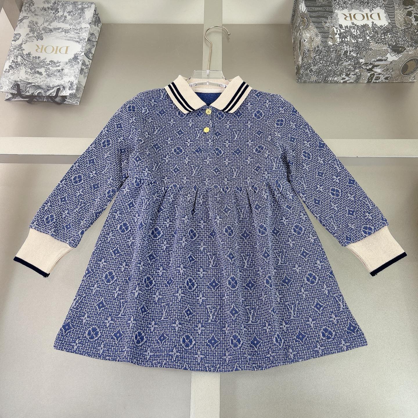 秋冬暖か服ルイヴィトン 子供服 KID ワンピース