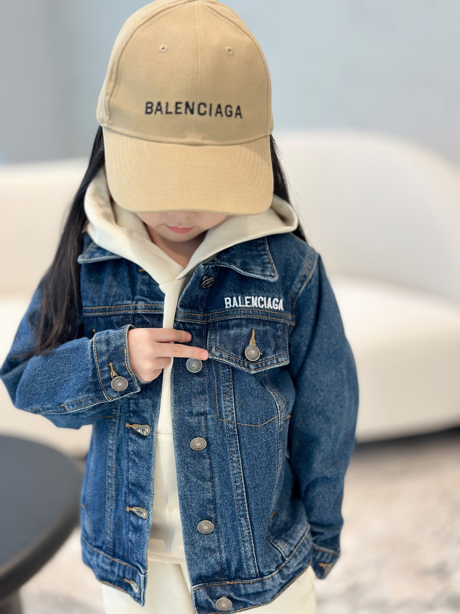 秋冬暖か服バレンシアガ 子供服 KID デニムジャケット