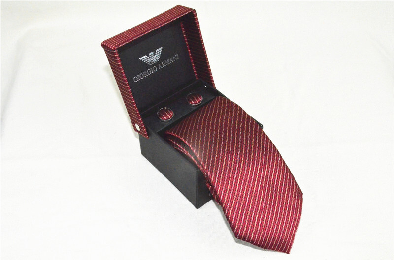 アルマーニ 紳士用 Tie ネクタイ カフス 2点セット