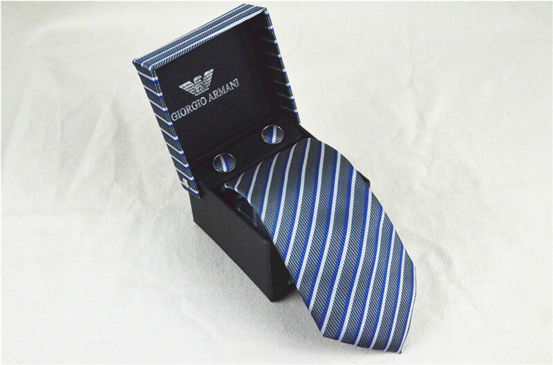 アルマーニ 紳士用 Tie ネクタイ カフス 2点セット