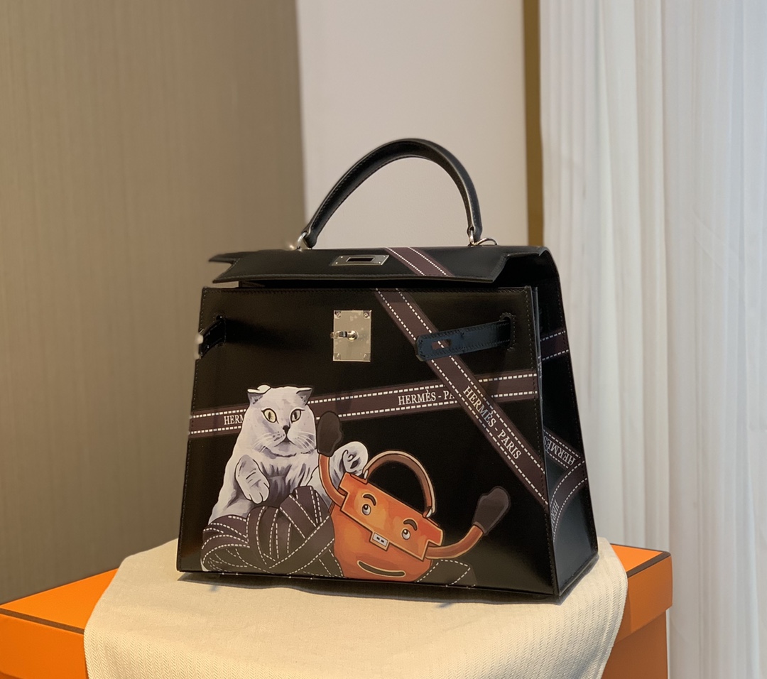 エルメス 限定の希少モデル ケリー Kelly 28cm 手作り2Way バッグハンド 2508