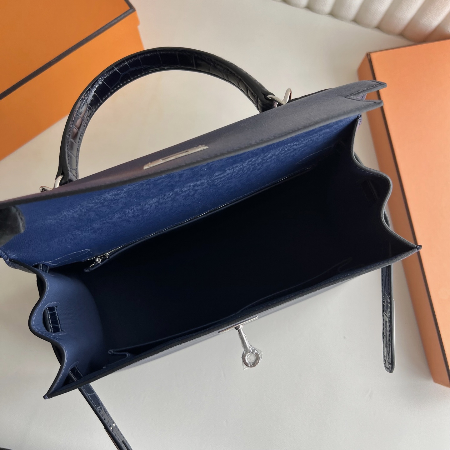エルメス バイカラー ケリー Kelly 28cm 手作り Togo 2Way バッグハンド 2508