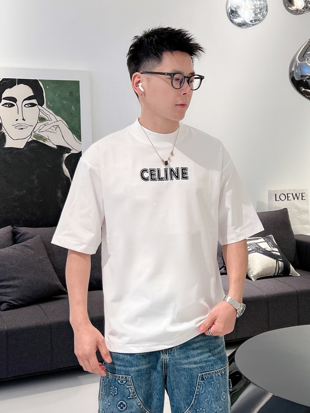 新品セリーヌ 半袖 Tシャツ トップス メンズ