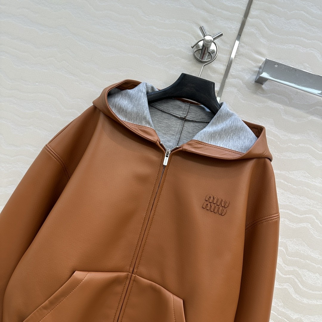 2025早秋新品 女性ミュウミュウ アウター 本革
