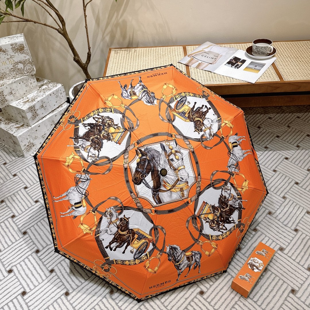 エルメス 傘 UVカット 防熱 遮光 夏 2506BKJ65-HE
