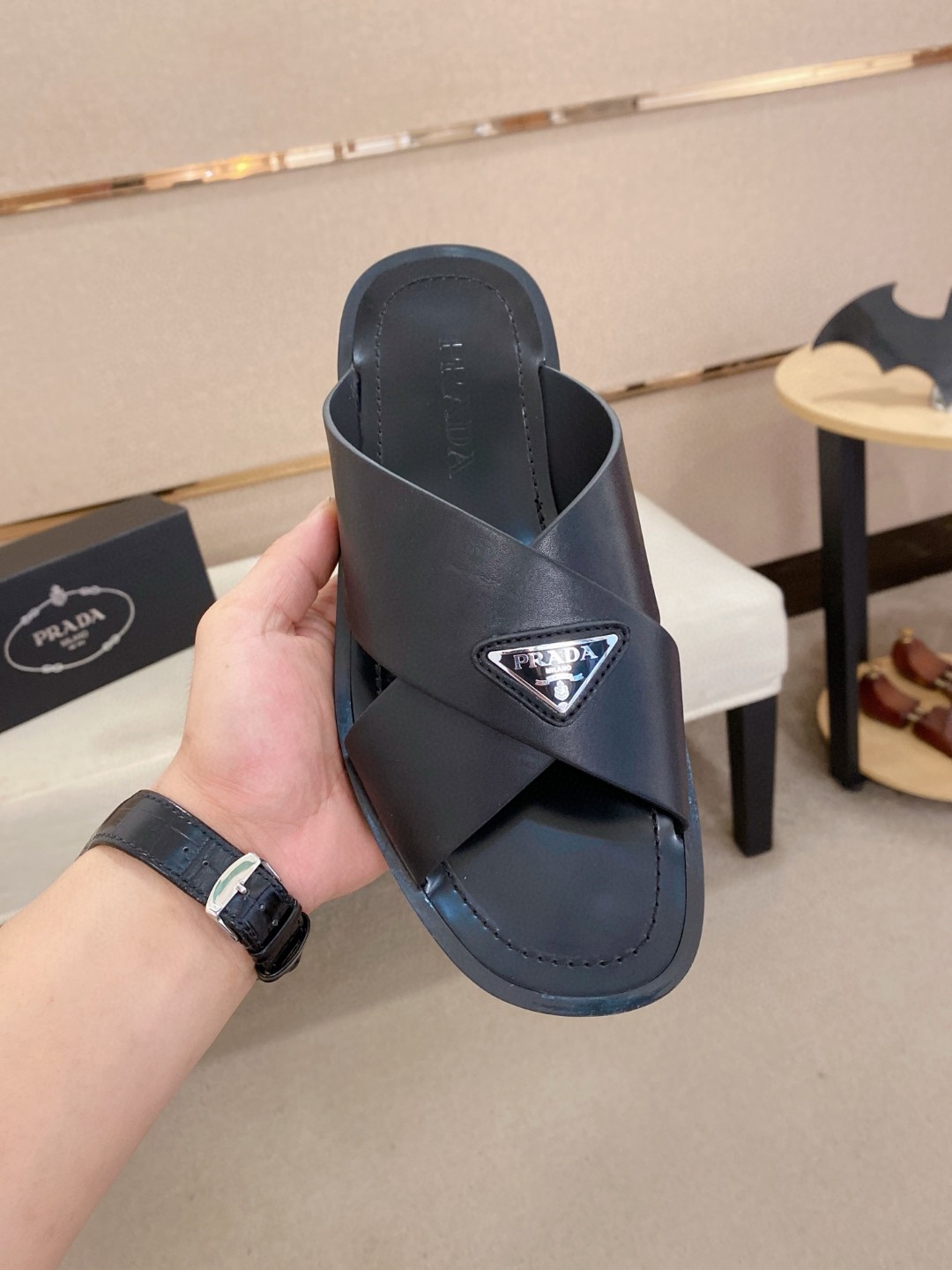 新品 靴 プラダ サンダル ミュール メンズ