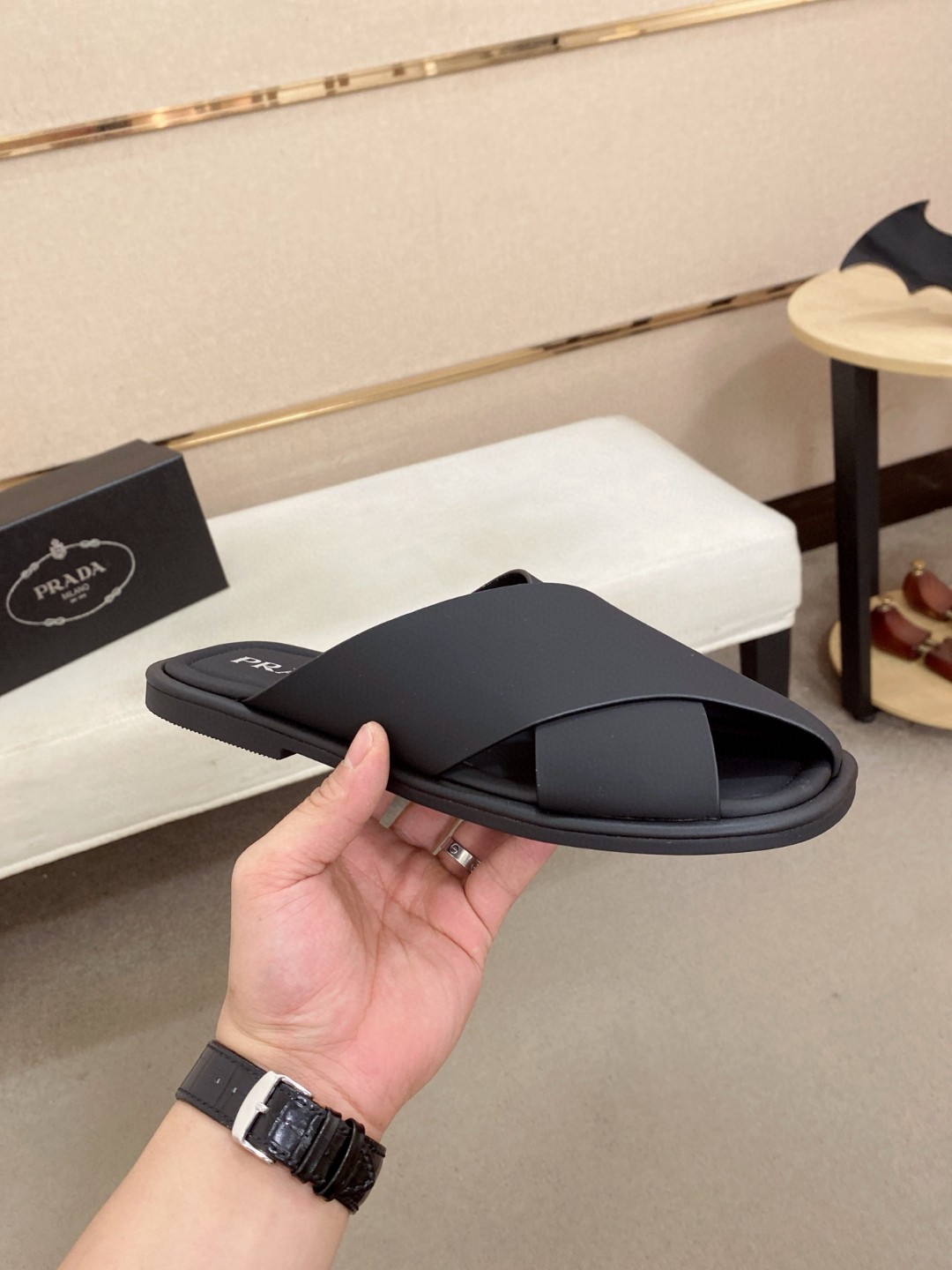 新品 靴 プラダ サンダル ミュール メンズ