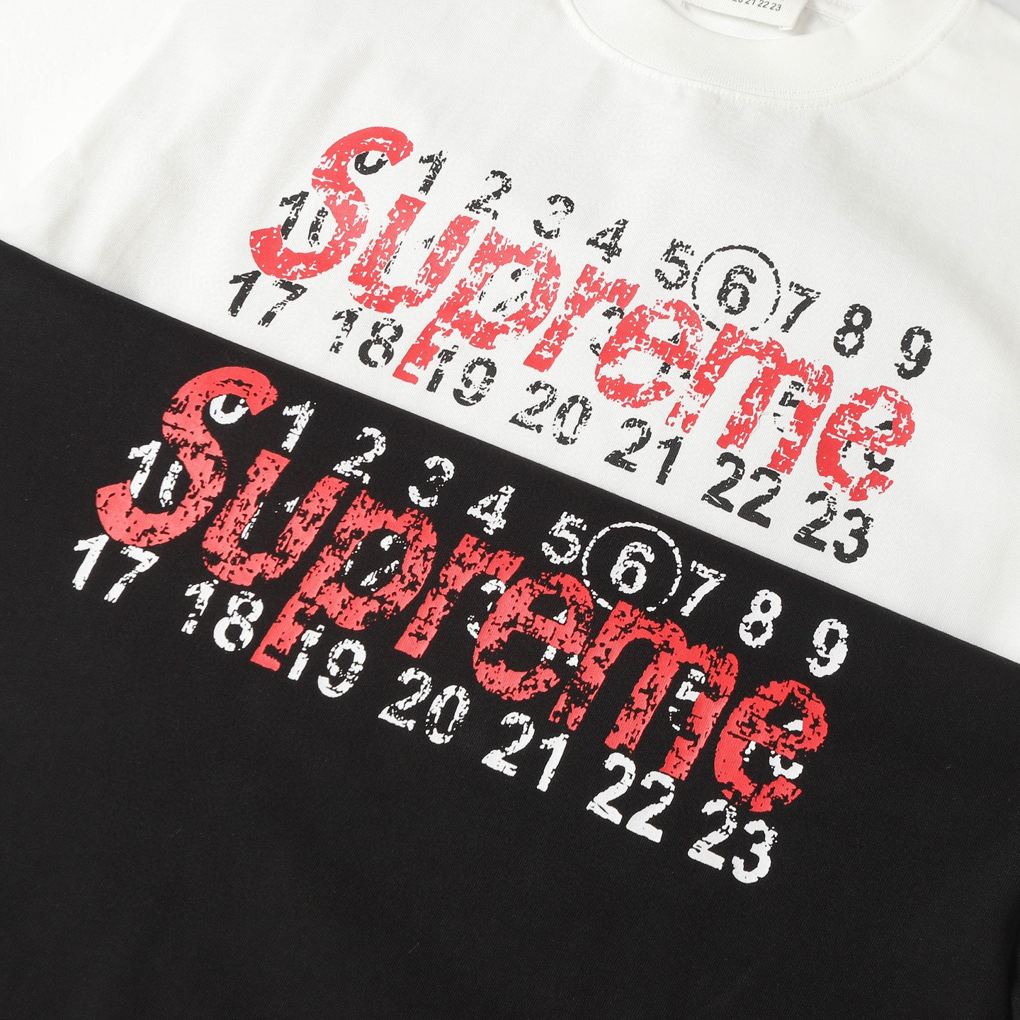 Supreme × MM6 Maison Margiela ボックスロゴTシャツ ホワイト /OS落肩/トロンプルイユデザイン 2507