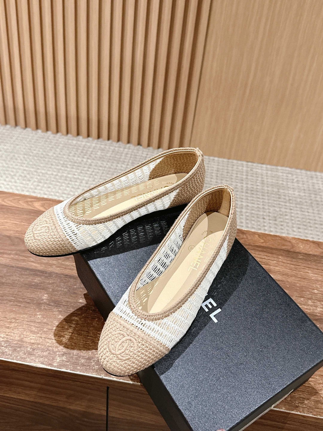 夏 シャネル バレエフラットシューズ 靴  レディース
