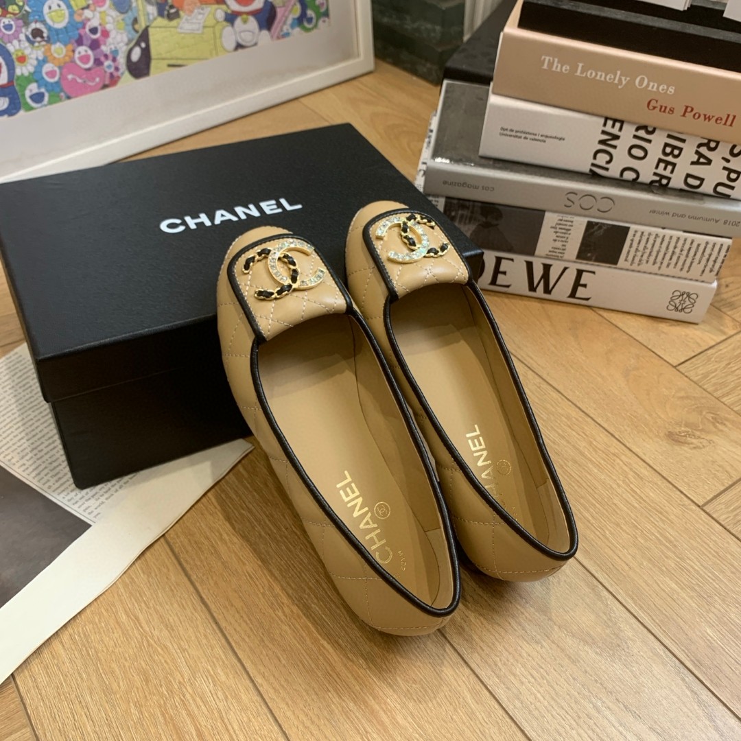 夏 シャネル バレエフラットシューズ 靴 レディース