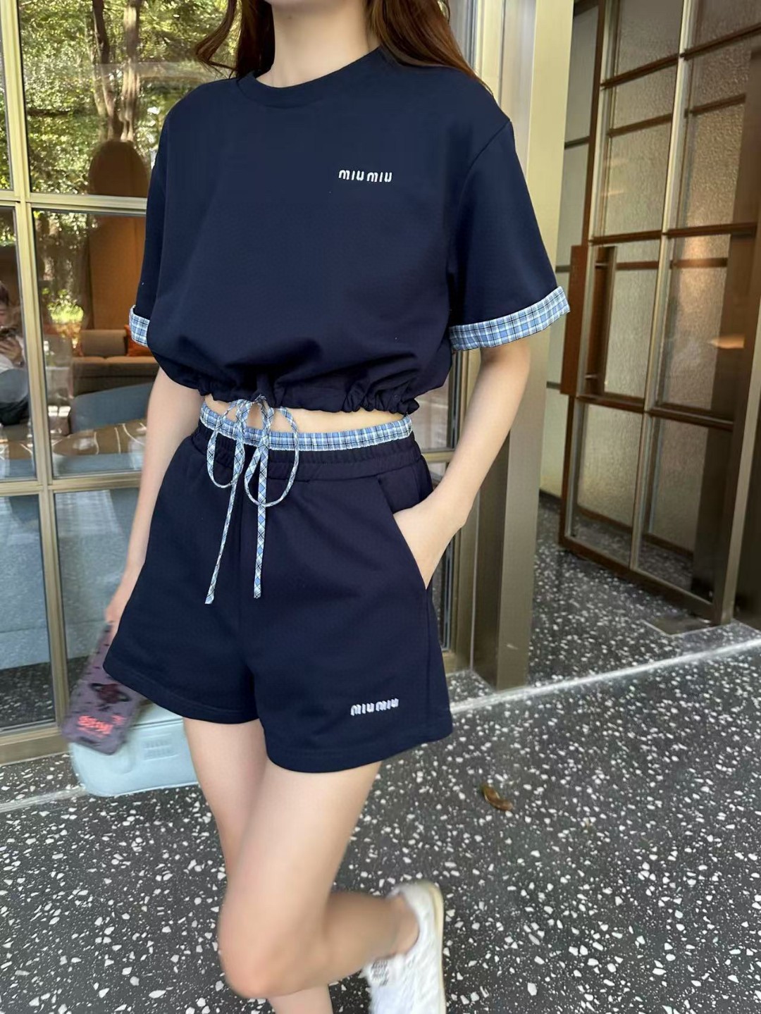 夏新品入荷 女性ミュウミュウ セットアップ?