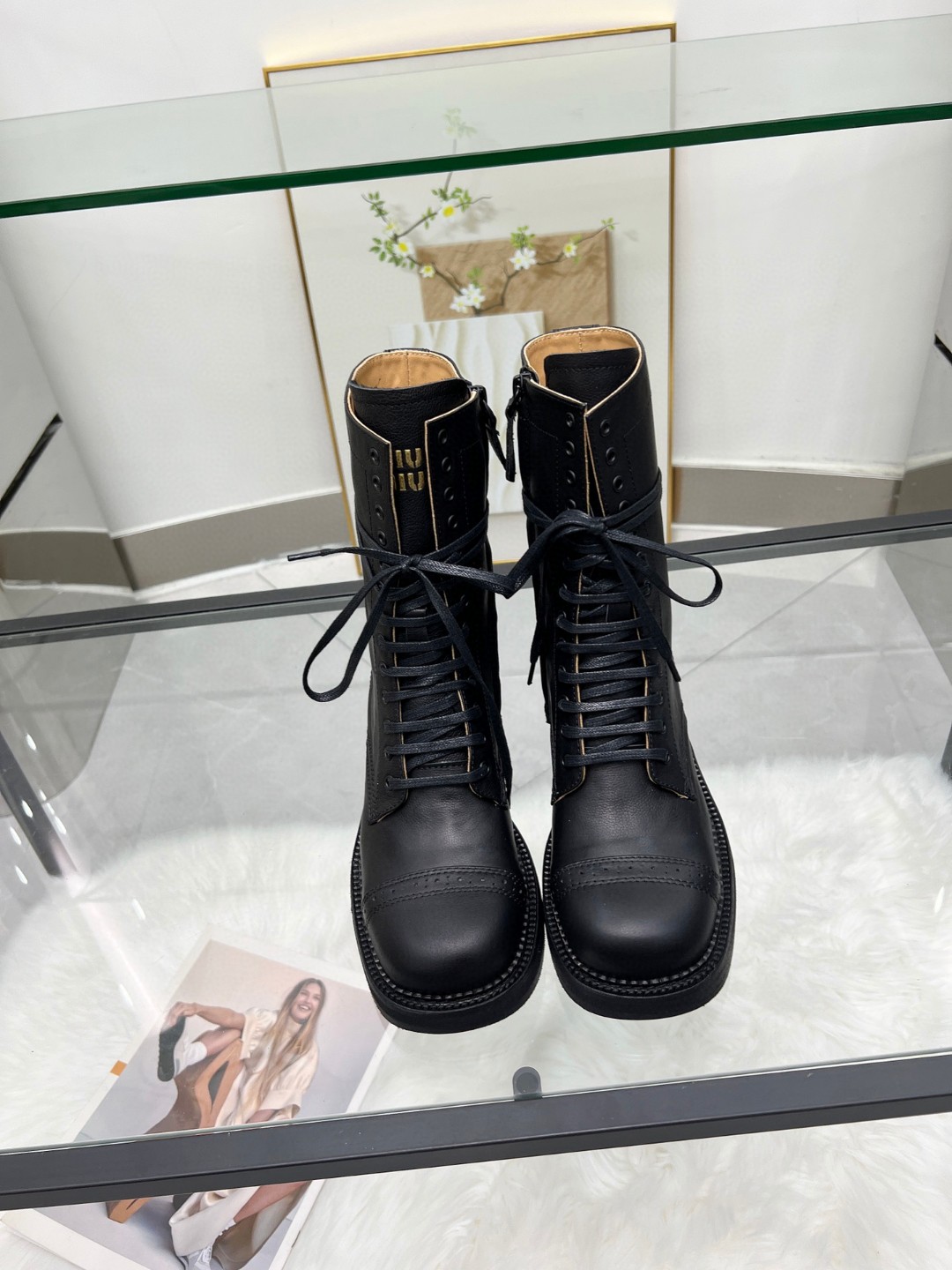 秋冬新品入荷 靴 ミュウミュウ ブーツ/ロングブーツ レディース