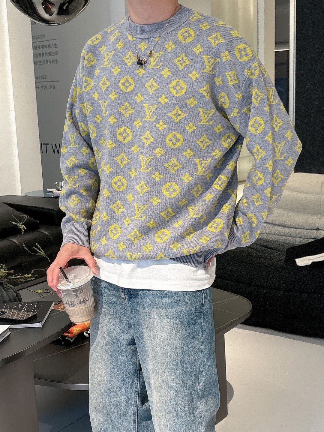 ルイヴィトン セーター長袖ニット  メンズ