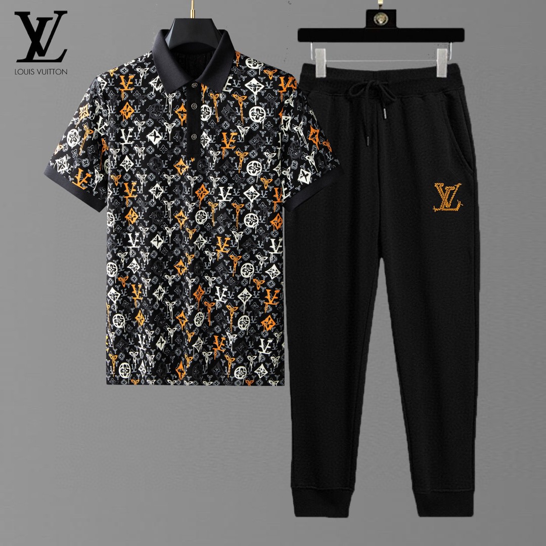 24SS ルイヴィトン スウェットセットアップ 上下服