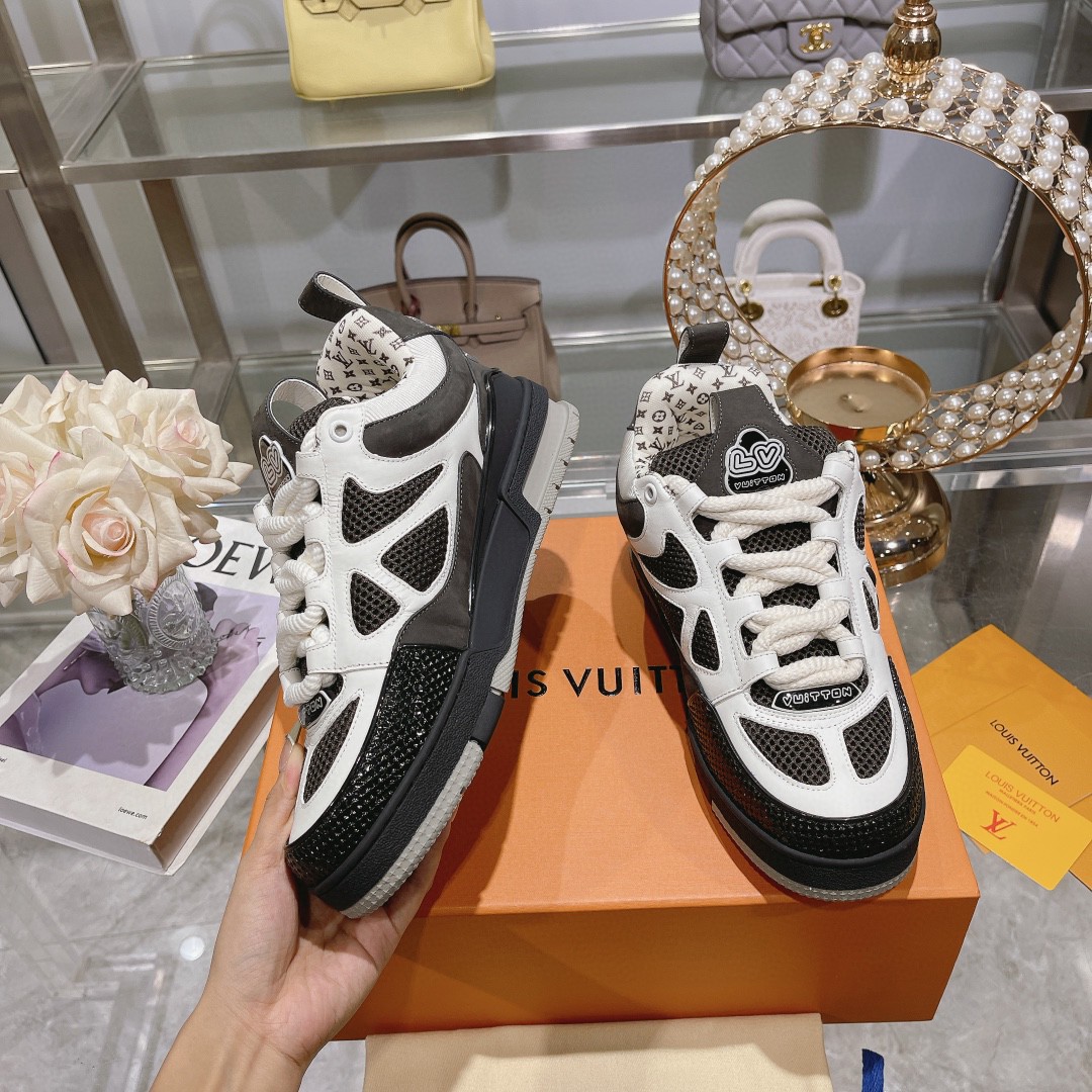 24夏 ルイヴィトン? スニーカー レースアップ? 男女兼着