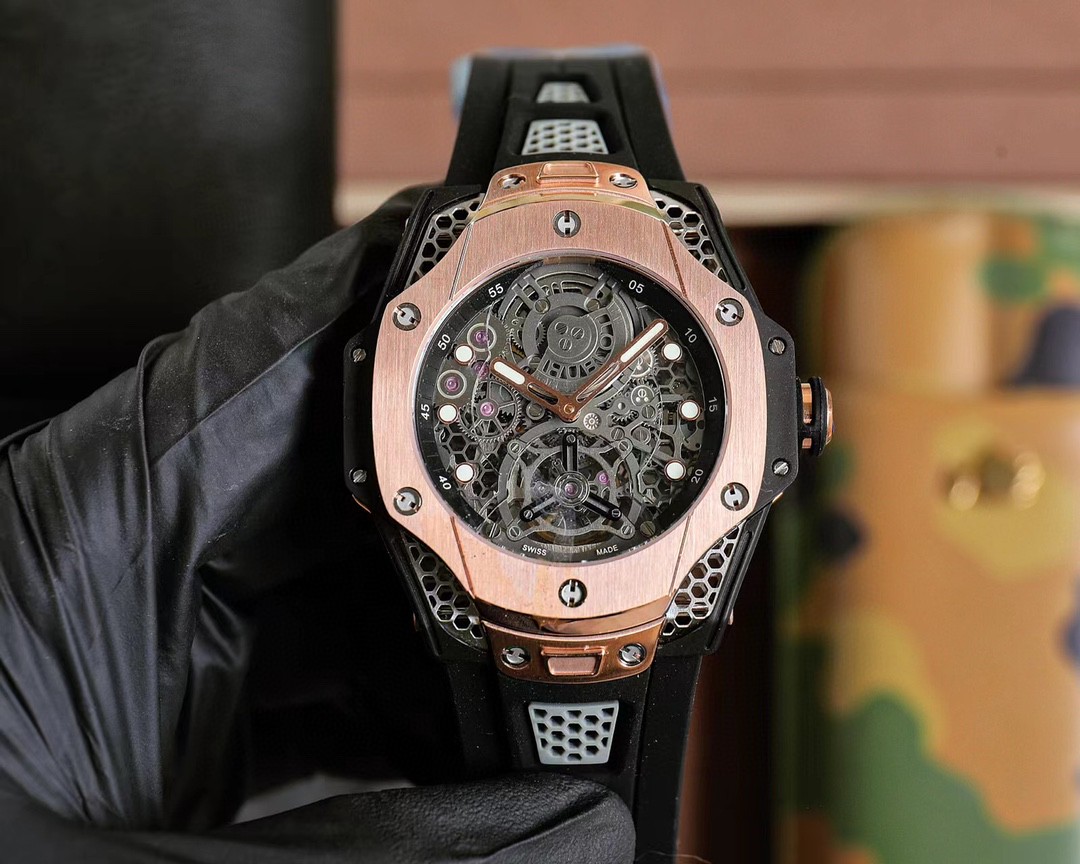 super ウブロ メンズ 44mm 自動巻き 腕時計 時計 多機能 A88