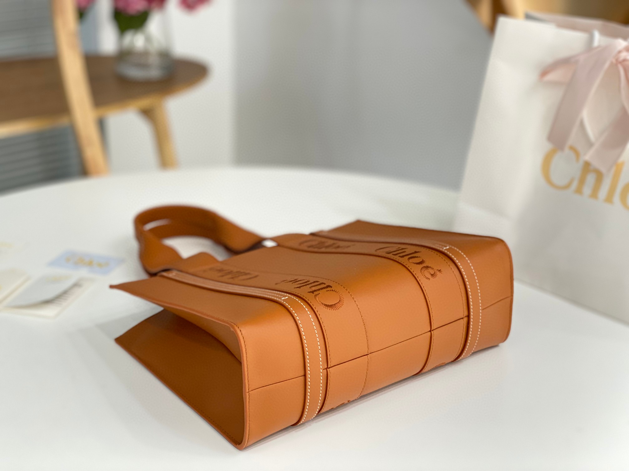 完美品 クロエ Woody 37cm Tote ハンドバッグ
