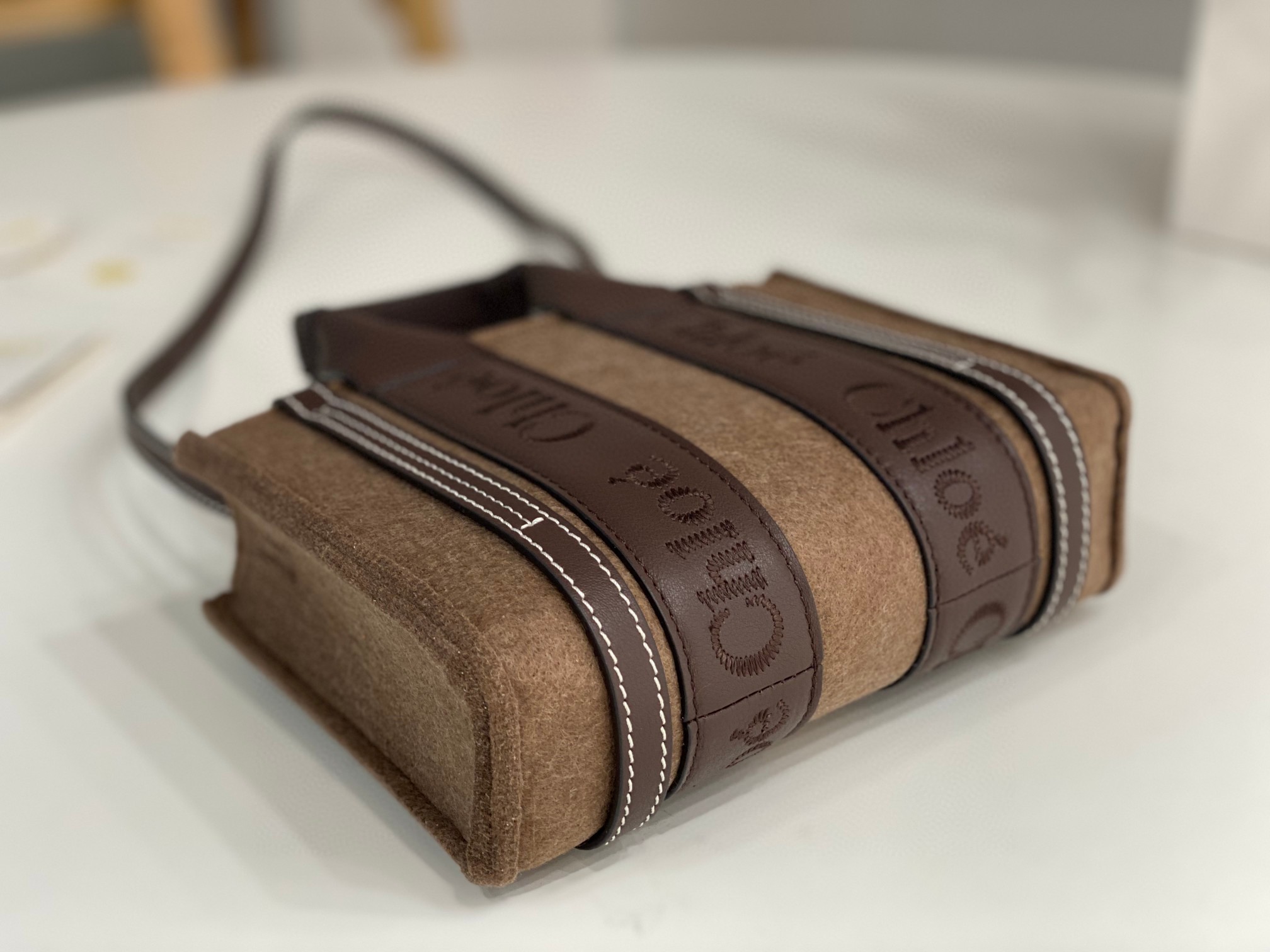 クロエ 高品質 Woody 20cm MINI Tote ハンドバッグ