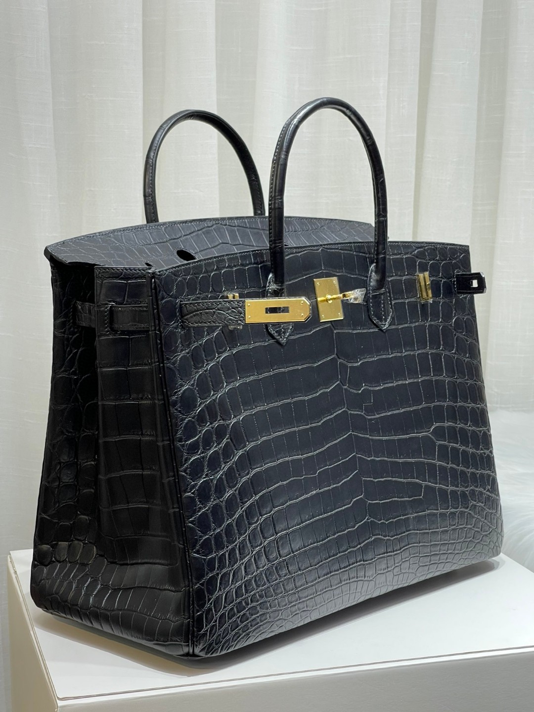 エルメス Beeswax thread手作り アリゲーター バーキン40CM 写真色/金具ゴールド