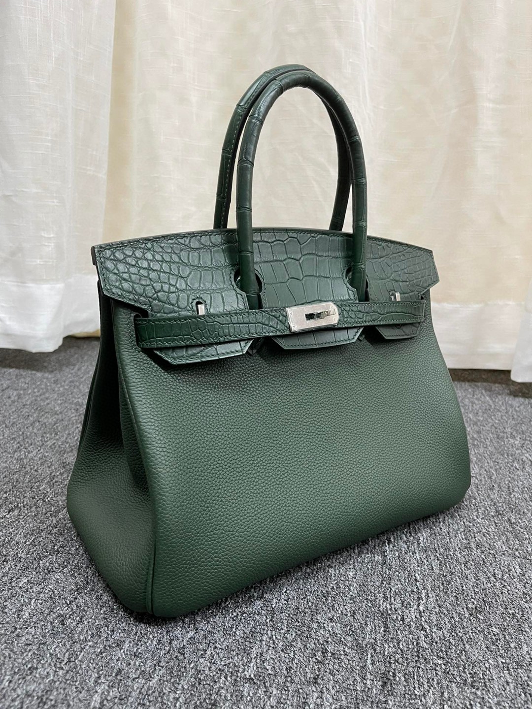 TOPエルメス最新品 touch バーキン30CM 写真色/金具シルバー