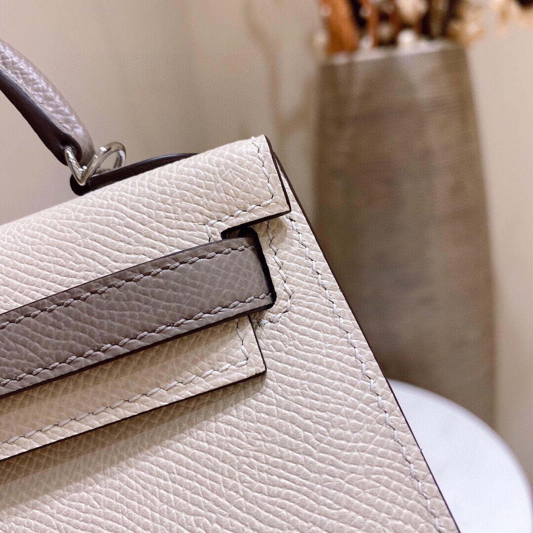 TOP エルメス ケリー mini Epsom 手作り 写真色/金具シルバー