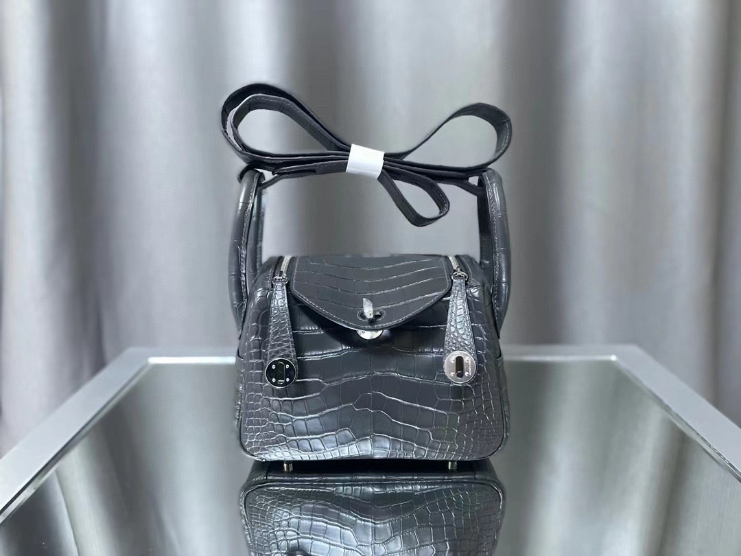 エルメス リンディMini Lindy Beeswax thread手作り写真色/金具シルバー