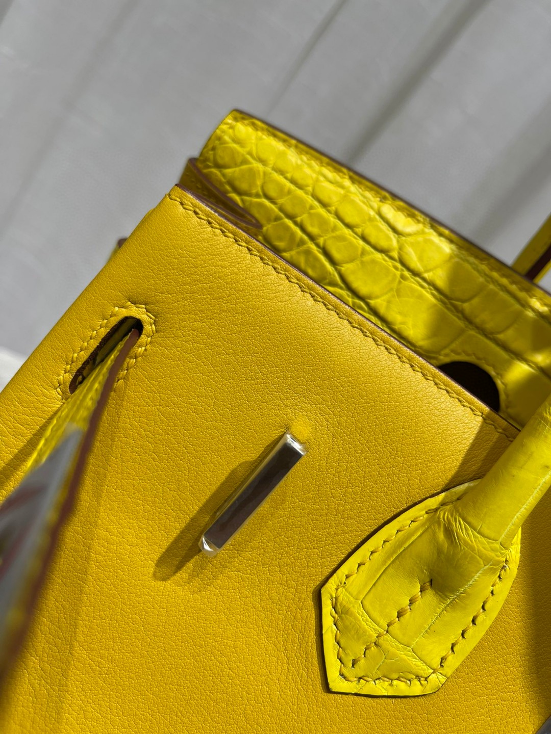 TOPエルメス Beeswax thread手作りTouch バーキン30 写真色/金具シルバー