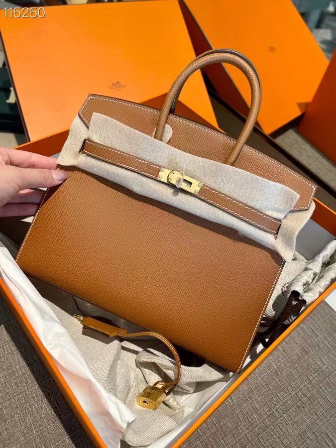 TOP エルメス 外縫い Epsom バーキン 写真色/金具ゴールド