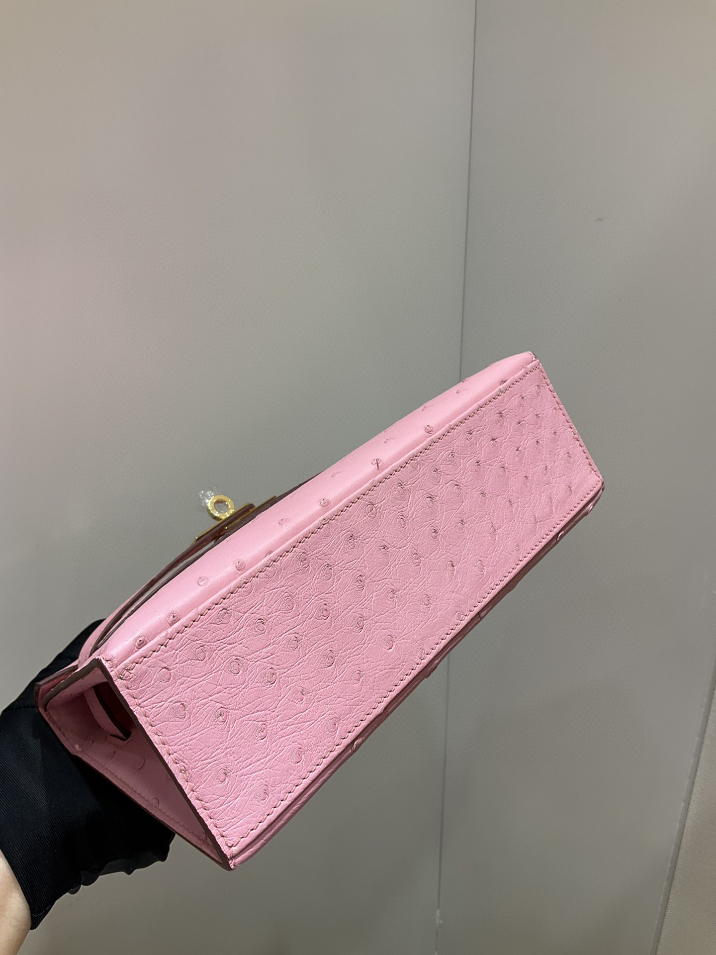 エルメス ケリー mini 22CM 手作り オーストリッチ写真色/金具ゴールド