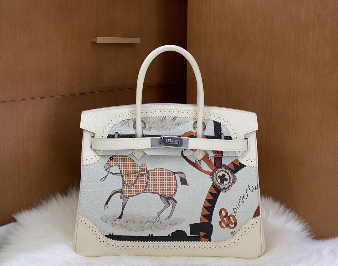 TOP エルメス epsom+togo バーキン30CM 写真色/金具シルバー