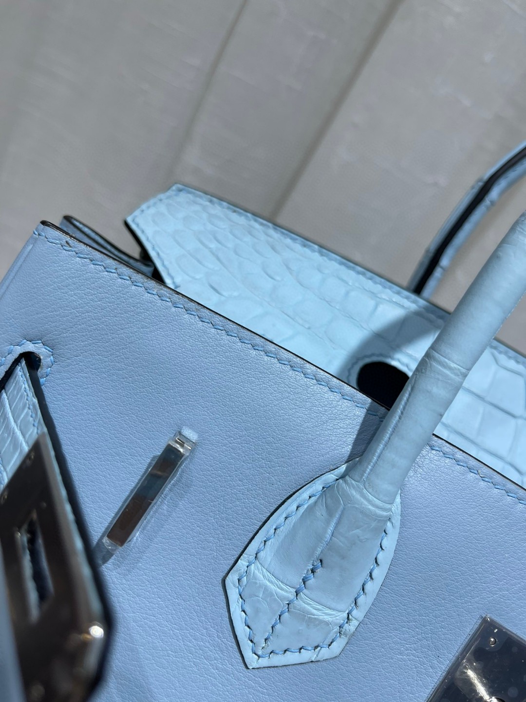 TOPエルメス Beeswax thread手作りTouch バーキン30 写真色/金具シルバー