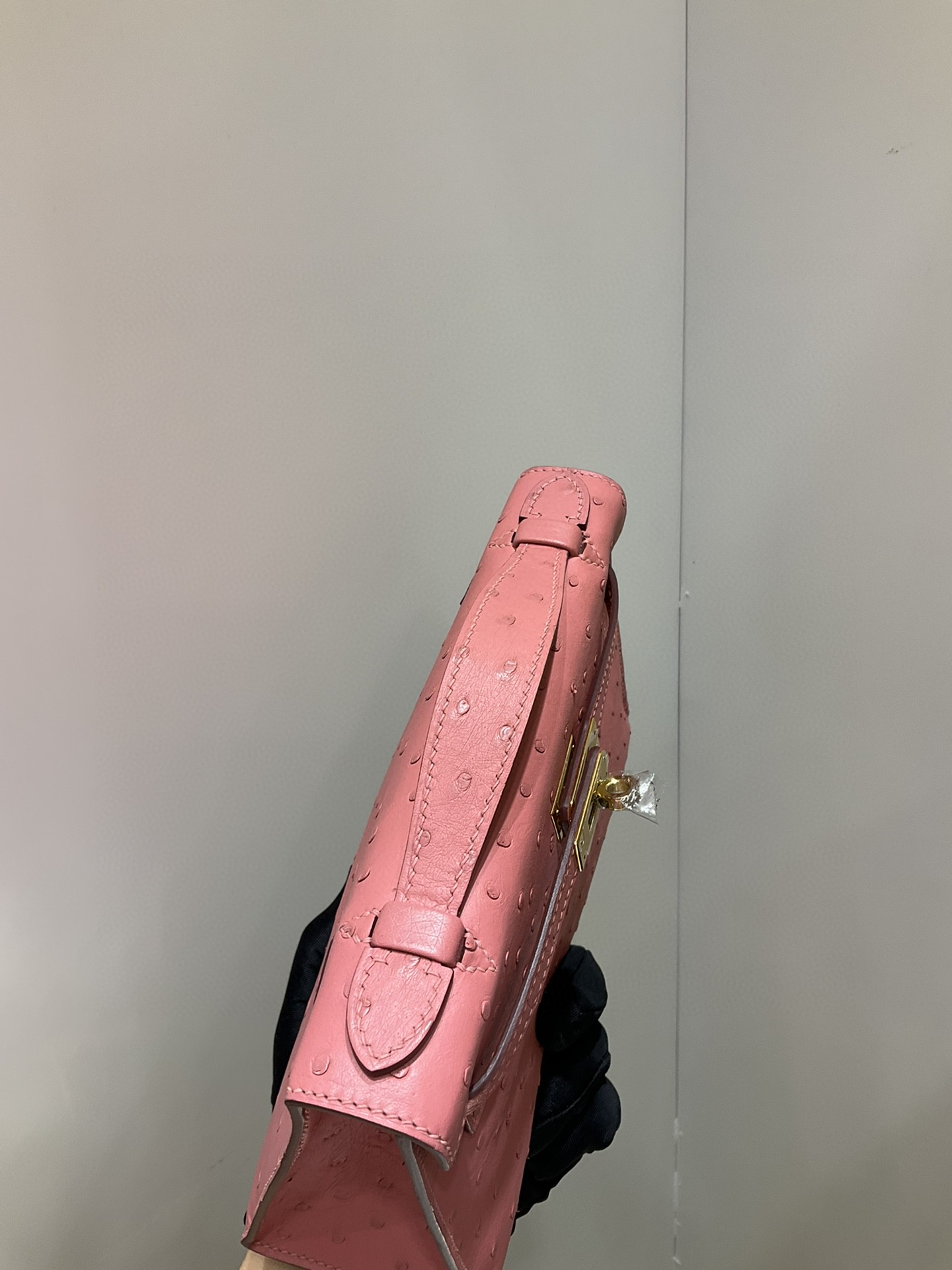 エルメス ケリー mini 22CM 手作り オーストリッチ写真色/金具ゴールド