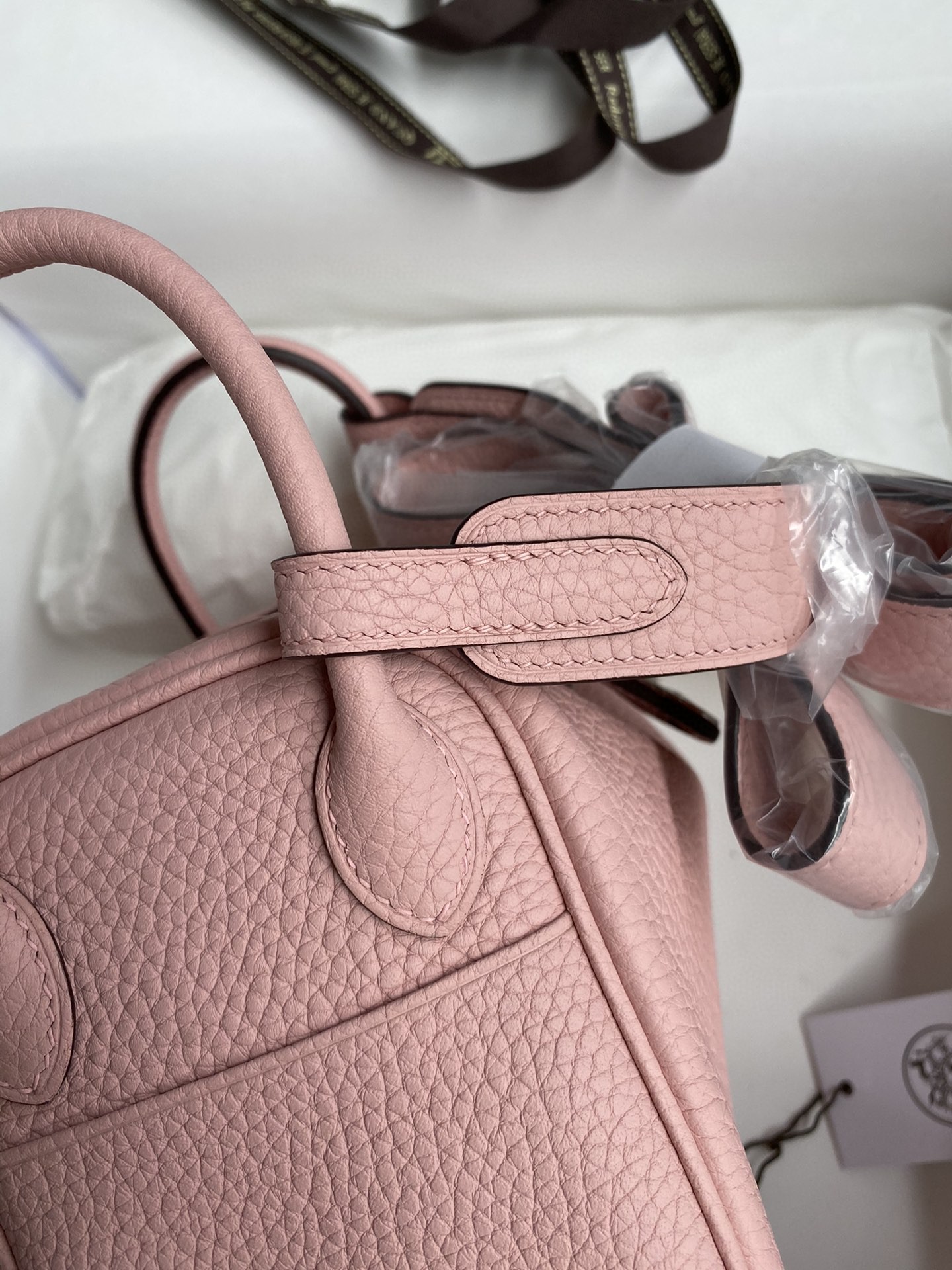 エルメス リンディ Mini Lindy19cm 半分手作り 写真色/金具シルバー