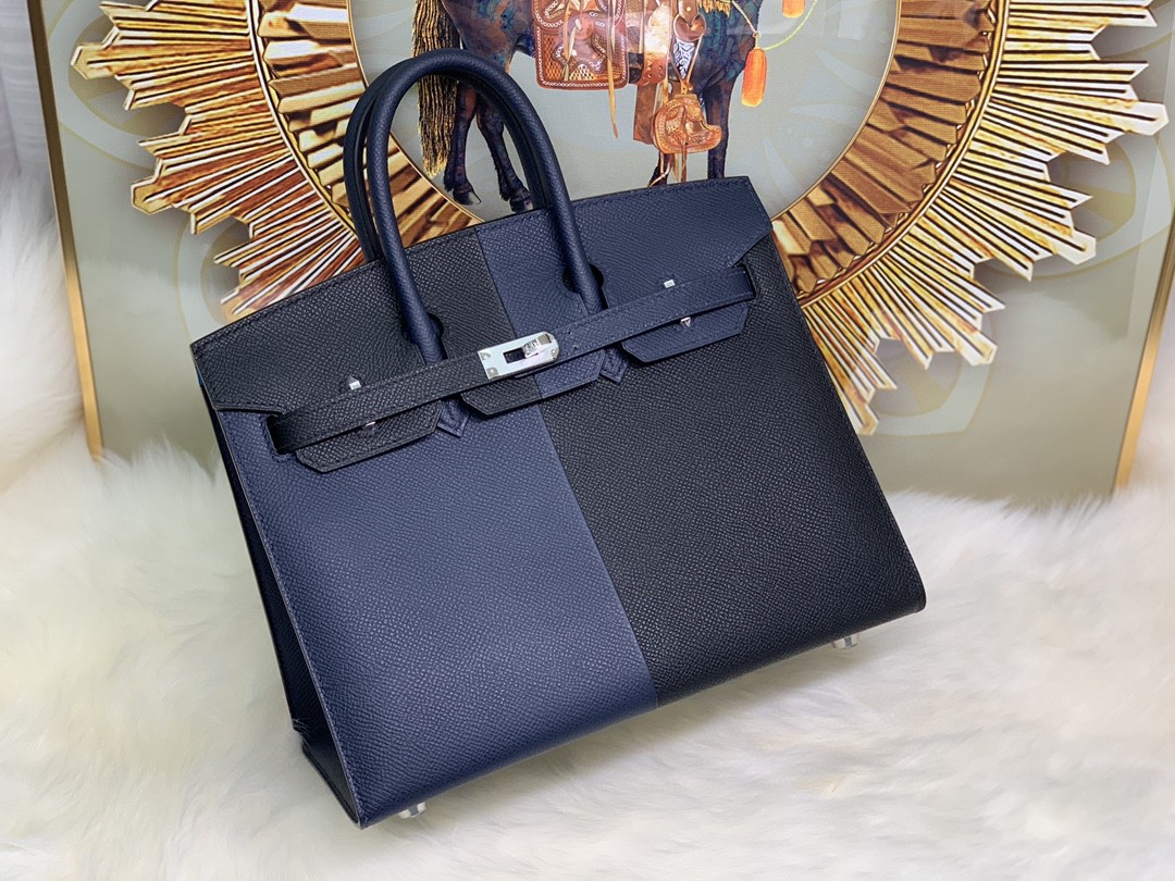 TOP エルメス 外縫い手作りEpsomバーキン25cm 写真色/金具シルバー