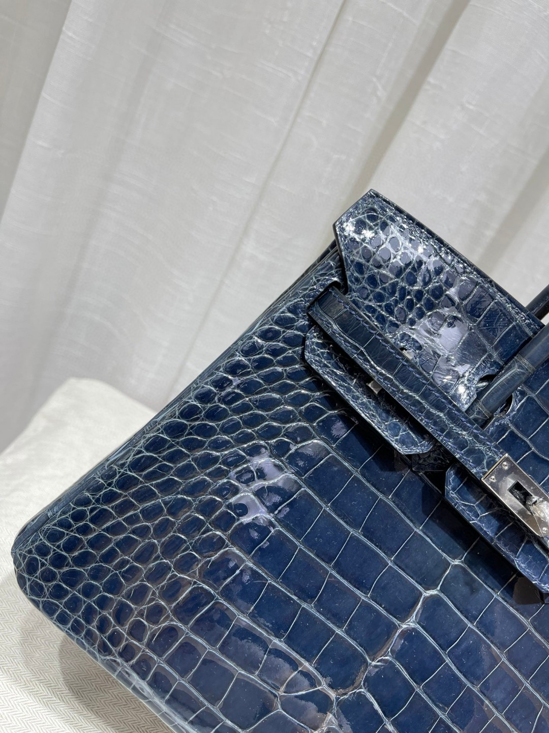 TOPエルメス Beeswax thread全手作り バーキン25 写真色/金具シルバー