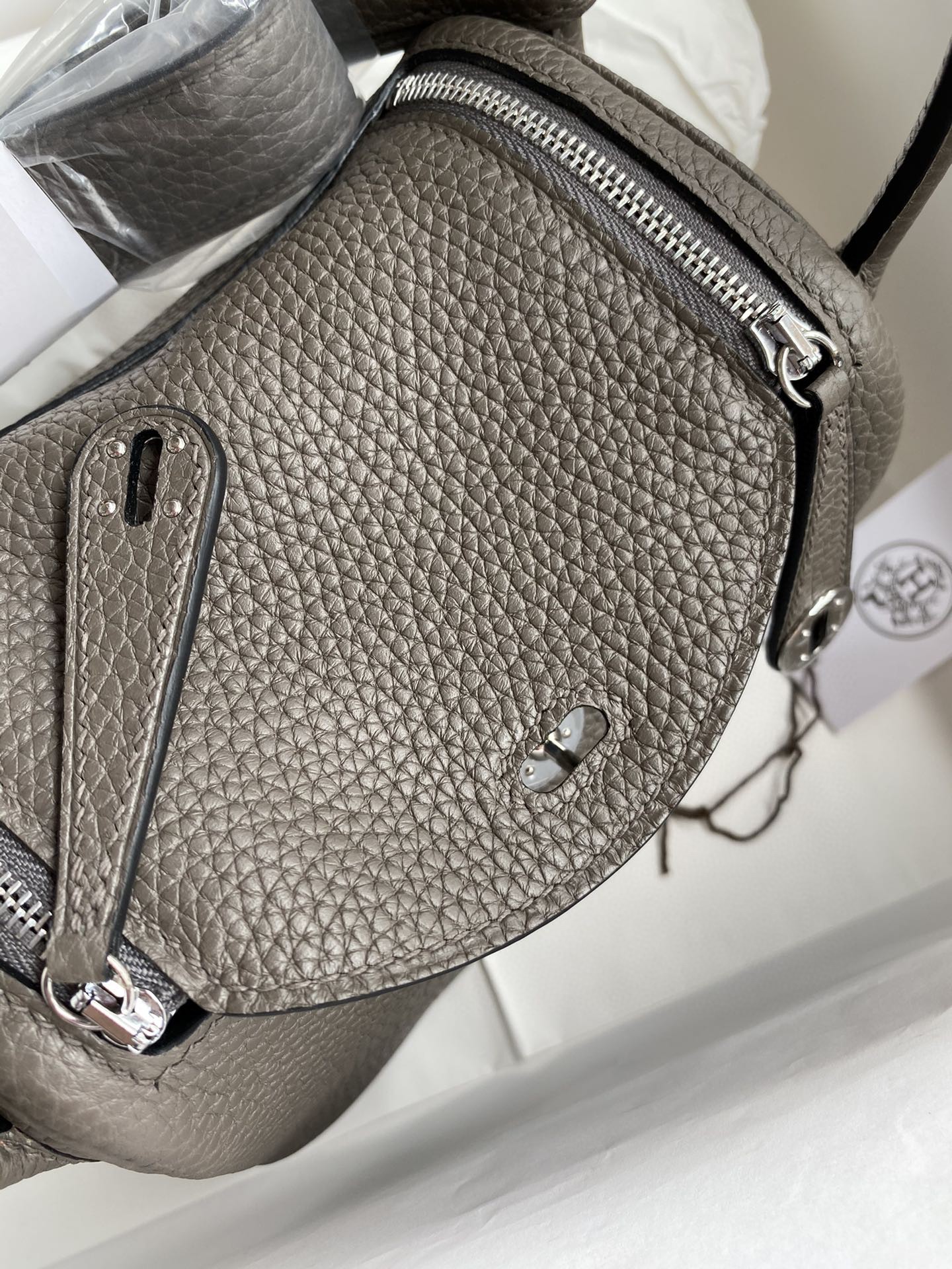 エルメス リンディ Mini Lindy19cm 半分手作り 写真色/金具シルバー