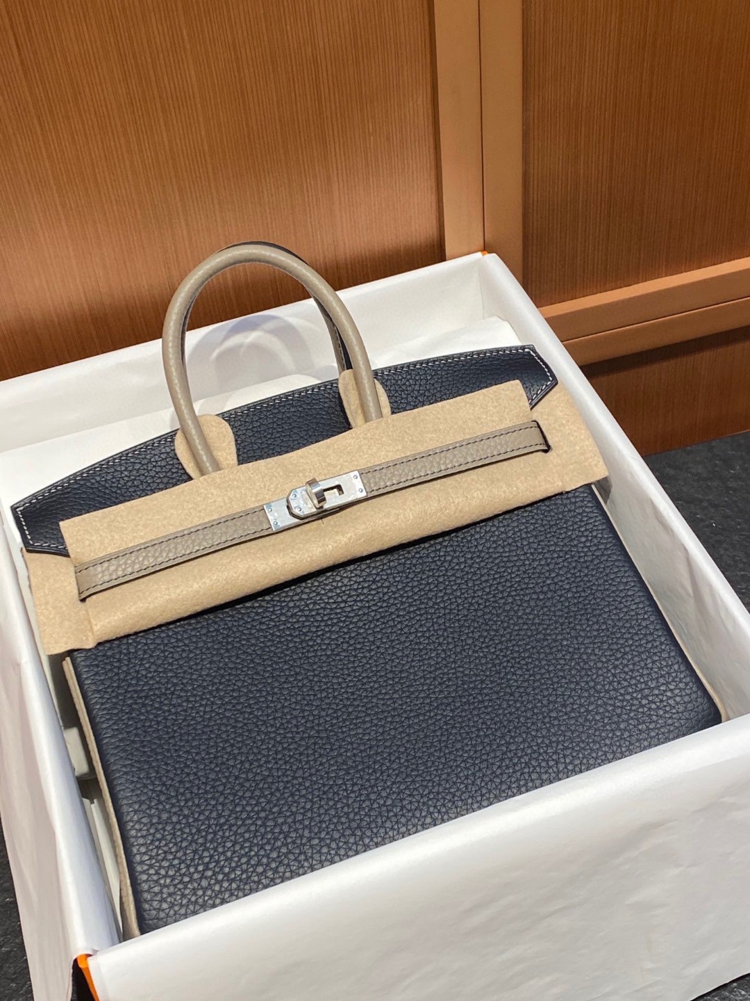 TOP エルメス 全部手作りTogoバーキン30cm 写真色/金具シルバー