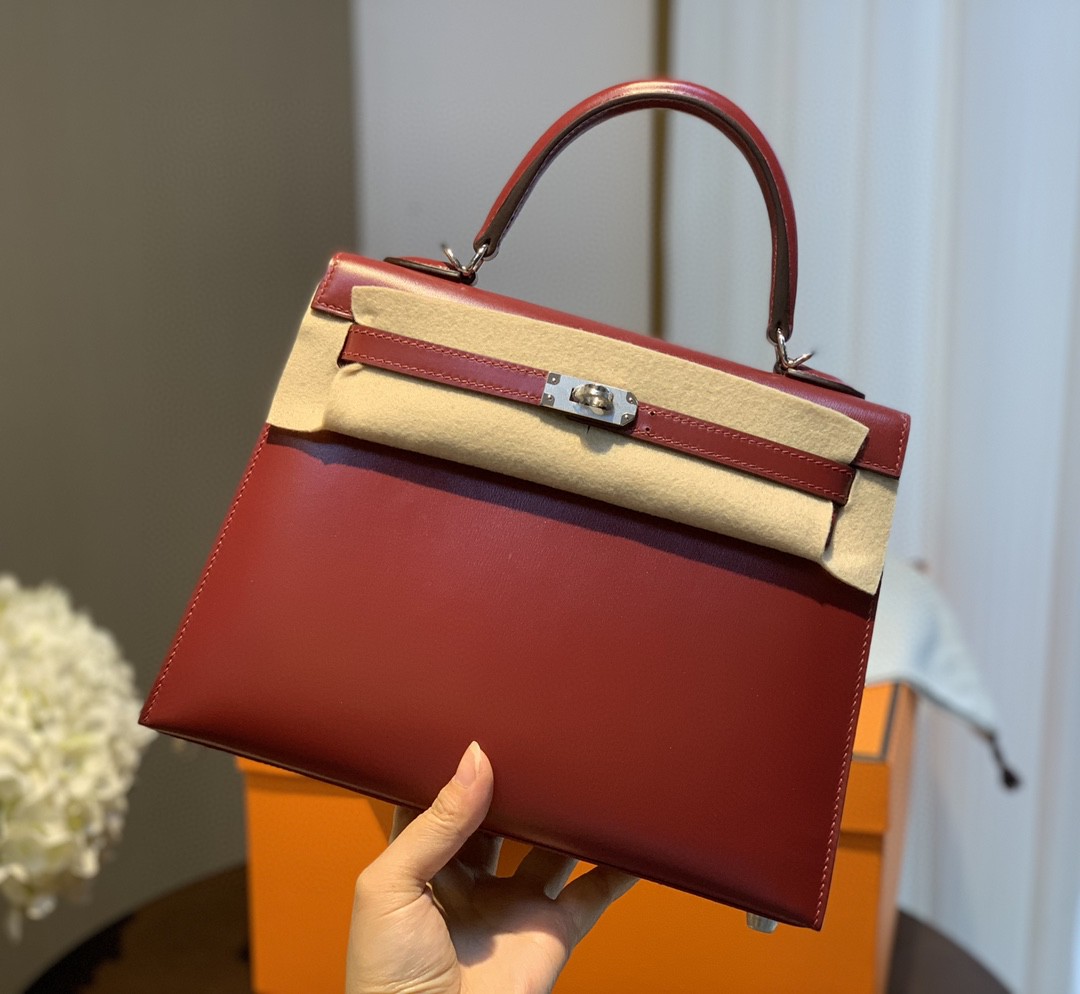 エルメス ケリー 25CM 手作り Box写真色/金具シルバー