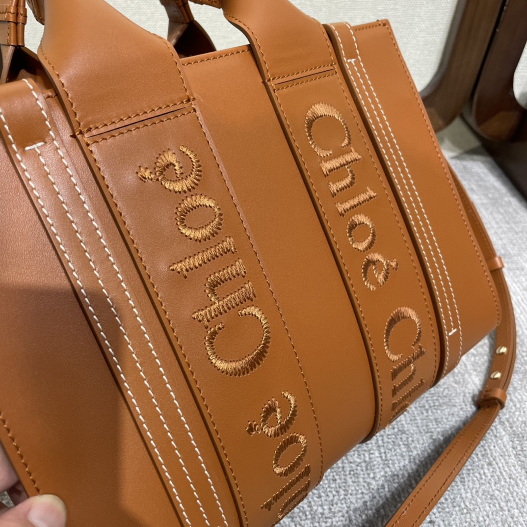 クロエ 極美品 26cm Woody 2WAY 手提げ袋 ショルダーバッグ 2211