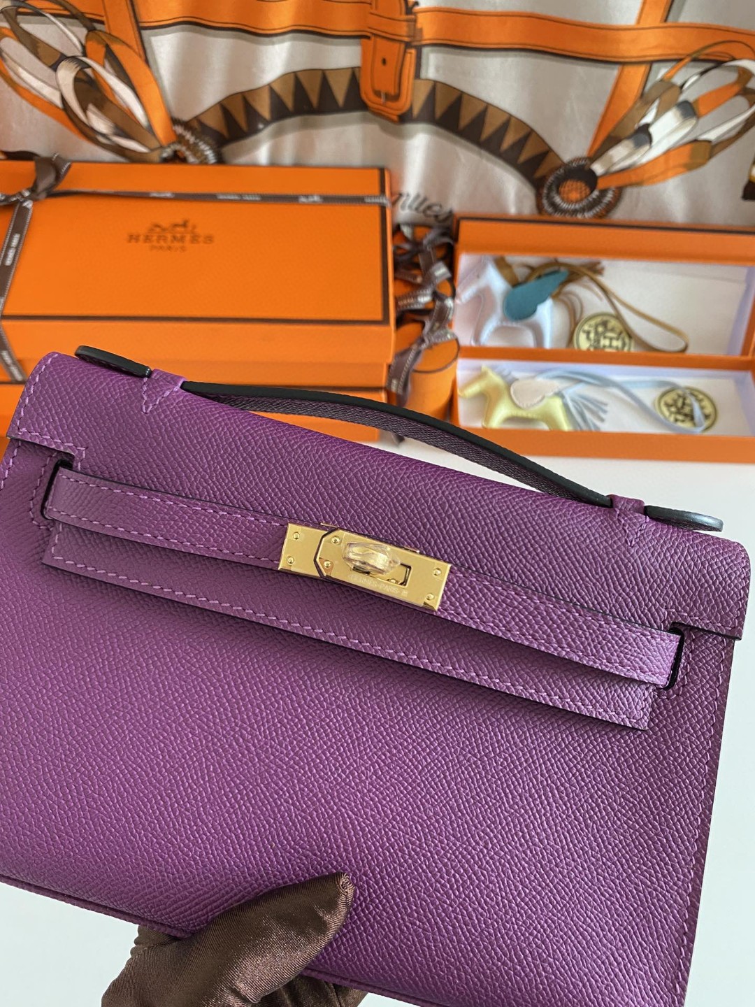 エルメス ケリー Mini Kelly Pochette 22cm epsom 2206HYJ