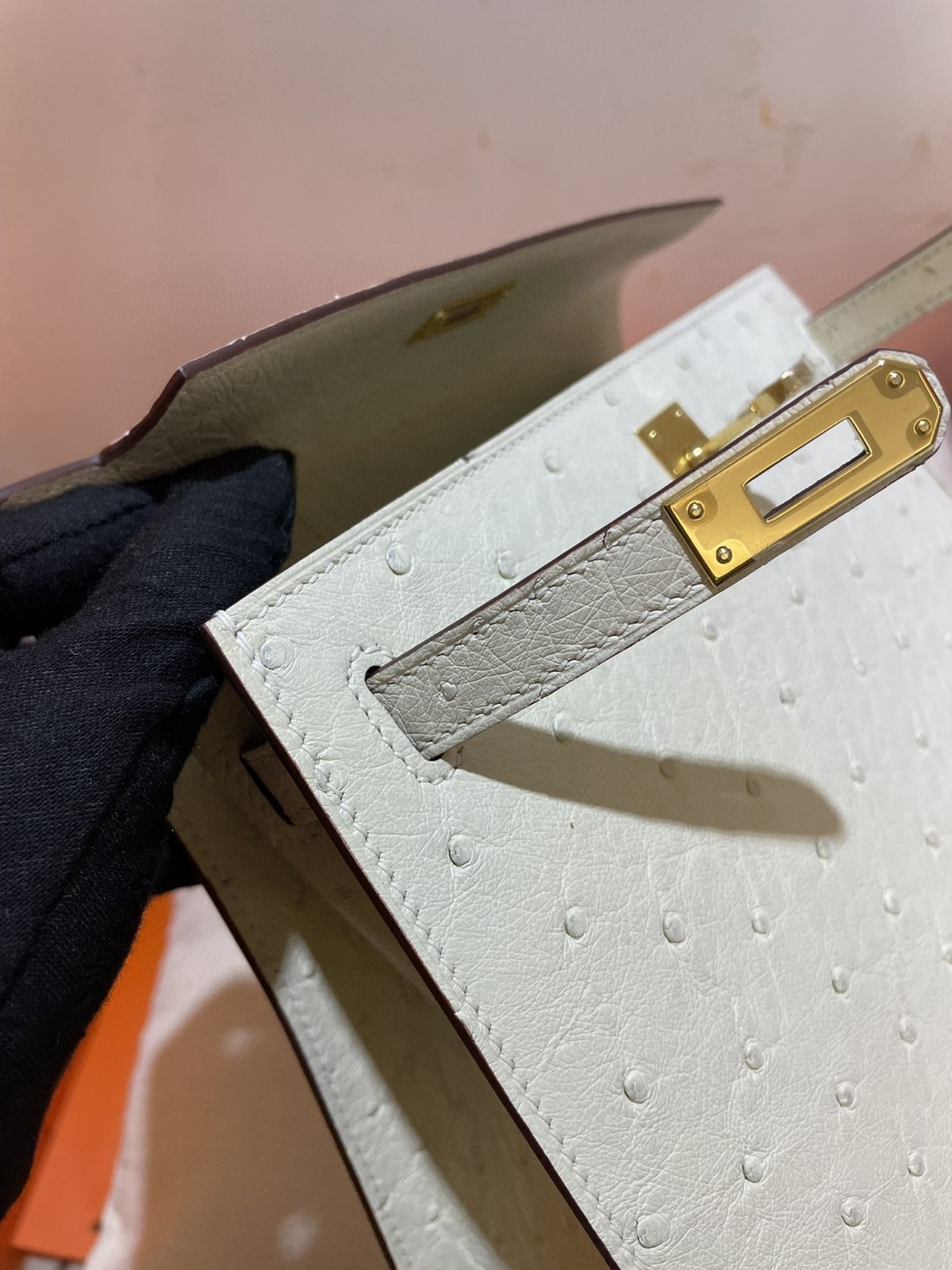 パーフェクト エルメス HERMES ケリー 25 オーストリッチ 2205