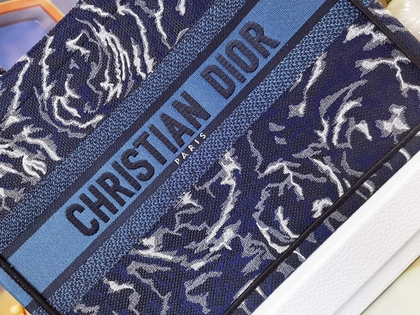超美品 クリスチャンディオール Blue Roses ハンドバッグ